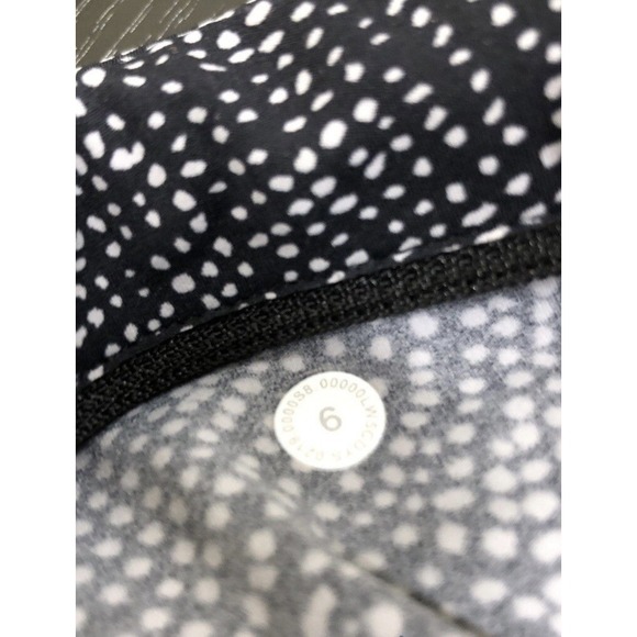 Lululemon Peloton Speed Up Tight 28 Black White Dotted Mesh Leggings Womens 6 - Picture 5 of 5